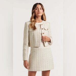 Evernew Melbourne Boucle Mini Skirt - Gold/White- Size 4